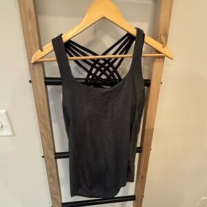 Lululemon Black & Charcoal Strappy Tank Top 4